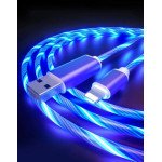 Wholesale 2.4A RGB LED Light Durable USB Cable for IPhone IOS Lighting 3FT (Blue)